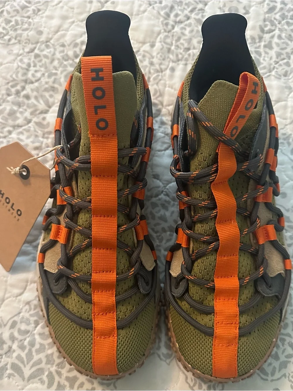 Women  Olive Green & Orange Trail Sneakers
